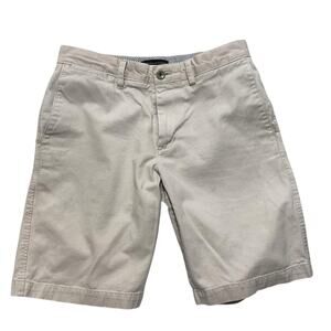 Banana Republic Men's Basic Short 30 Beige Cotton Chino Flat Front Casual Preppy